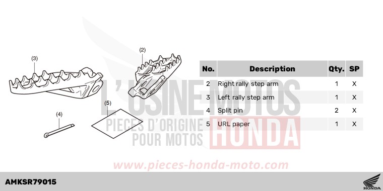 KIT,RALLY STEP de Africa Twin DCT MAT BALLISTIC BLACK METALLIC (NHA86) 2024